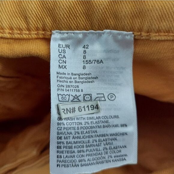 H&M Yellow Mustard High Waisted Shorts 💛 Size 8 - Picture 3 of 6